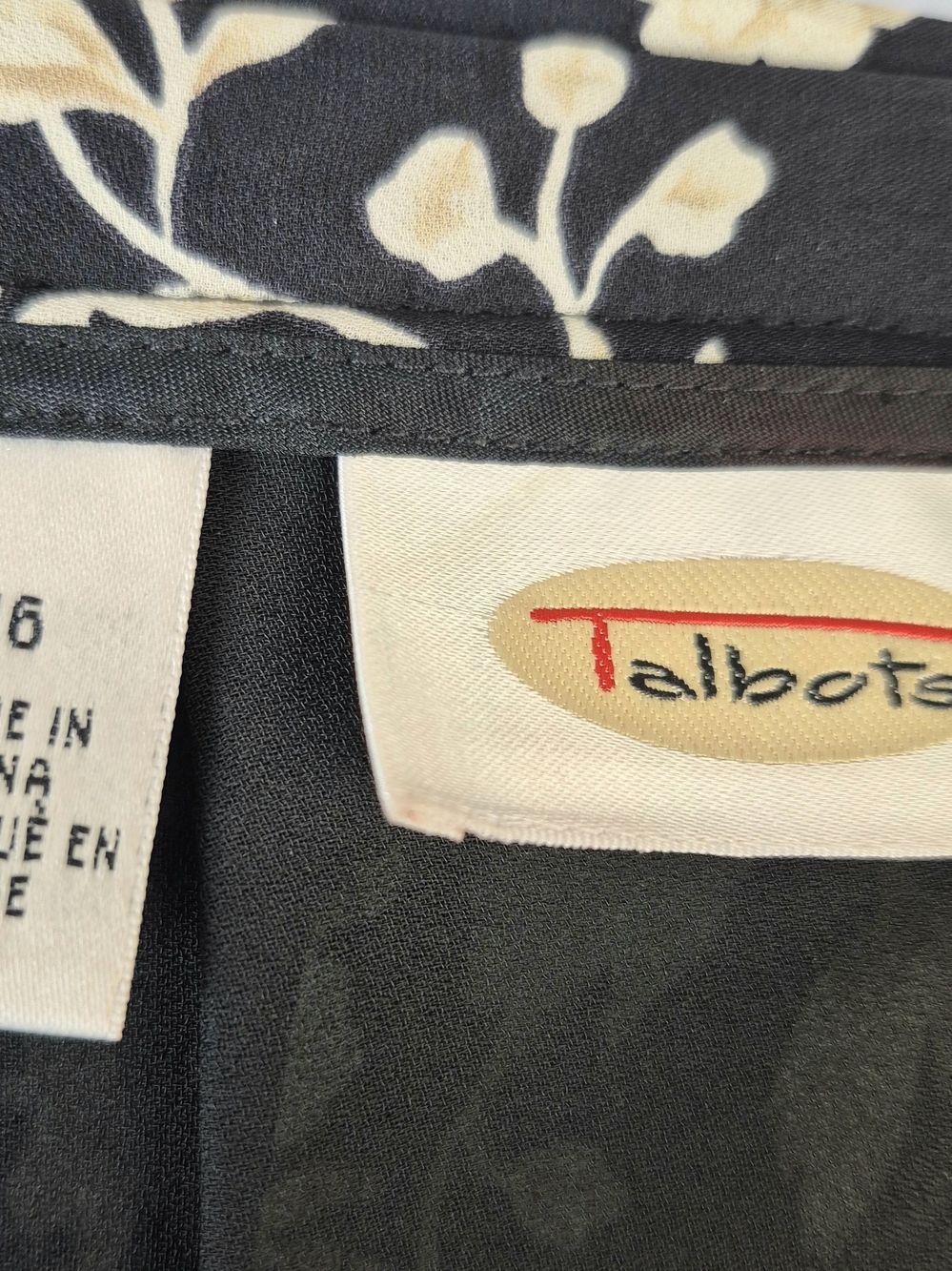 Talbots Silk Black Maxi Skirt with Cream Floral Print - Picture 6 of 6